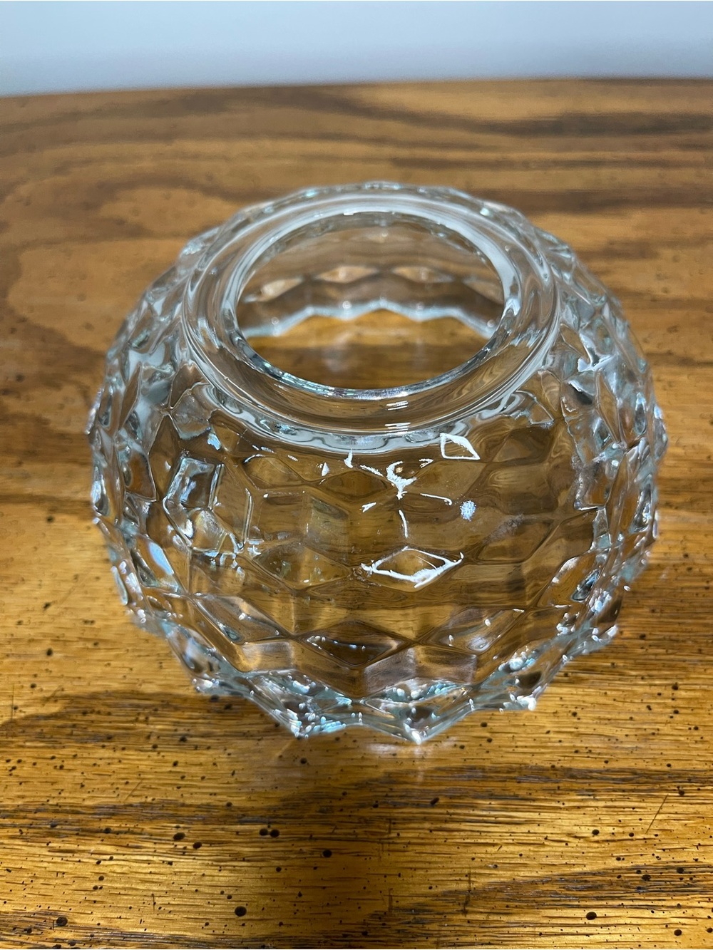 Vintage Homco Fairy Lamp Cubist Clear Glass Light Candle Top Only